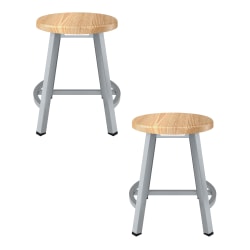 LumiSource Dakota Upholstered Bar Stools, Gold/Cream, Set Of 2 Stools