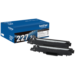 Brother TN-227 High-Yield Black Toner Cartridges, Pack Of 2, TN-227BK