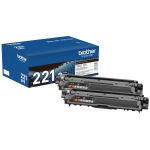 Brother TN-221 Black Toner Cartridges, Pack Of 2, TN-221BK