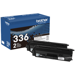 Brother TN-336 High-Yield Black Toner Cartridges, Pack Of 2, TN-336BK