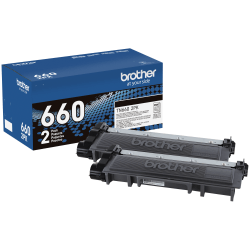 Brother Genuine High-Yield Black Toner Cartridge Twin Pack, TN6602PK