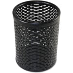 Artistic Urban Collection Punched Metal Pencil Cup - 4.5in x 3.5in x 3.5in x - Metal - 1 Each - Black