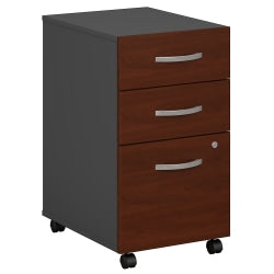 WorkPro 23inD Vertical 3-Drawer Mobile Pedestal File Cabinet, Black