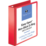 Business Source Red D-ring Binder - 2in Binder Capacity - Letter - 8 1/2in x 11in Sheet Size - D-Ring Fastener(s) - 4 Pocket(s) - Polypropylene - Red - 1 Each