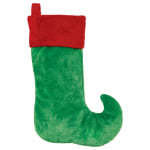 Amscan Christmas Elf Plush Stockings, 18inH x 5inW x 2inD, Green, Pack Of 5 Stockings