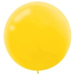 Amscan 24in Latex Balloons, Yellow Sunshine, 4 Balloons Per Pack, Set Of 3 Packs