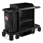 Suncast Commercial Housekeeping Cart, Premium, 49-3/4in x 24in, Black