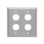 Eaton Tripp Lite Series RJ45 Bulkhead Wall Plate 4 Cutouts Industrial Metal Single Gang - Faceplate - wall mountable - RJ-45 - silver - 4-gang - TAA Compliant