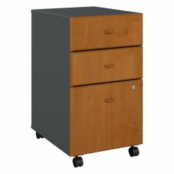 Bush Business Furniture Components 21inD Vertical 3-Drawer Mobile File Cabinet, Hansen Cherry/Graphite Gray, Standard Delivery - Partially Assembled