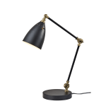 Adesso Simplee Boston Desk Lamp, 18-1/2inH, Black Shade/Black Base