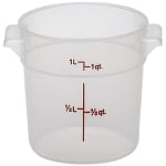 Cambro Translucent Round Food Storage Containers, 1 Qt, Pack Of 12 Containers