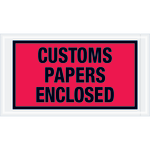 Tape Logic Preprinted Packing List Envelopes, Customs Papers Enclosed, 5 1/2in x 10in, Red, Case Of 1,000