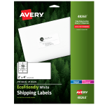 Avery EcoFriendly Permanent Shipping Labels, 48263, 100% Recycled, 2in x 4in, White, Pack Of 250