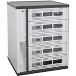 Ergotron 5-Shelf Steel Charging Locker, 25inH x 20inW x 18inD, Silver