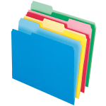 Pendaflex 2-Tone Color CutLess WaterShed Folders, 1/3 Cut, Letter Size, Assorted Colors, Pack Of 100