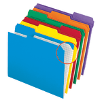 Pendaflex Color Reinforced Top File Folders With Interior Grid, 1/3 Cut, Letter Size, Assorted Colors, Pack Of 100