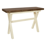 Office Star Albury Wood Square Flip-Top Table, 31-1/4inH x 47-13/16inW x 31-7/8inD, Wood Stain/Antique White