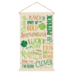 Amscan 242602 St. Patricks Day Large Canvas Hanging Signs, 18in x 31-1/2in, Gold, Pack Of 2 Signs