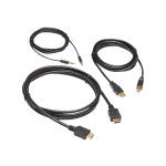 Tripp Lite HDMI KVM Cable Kit - 4K HDMI, USB 2.0, 3.5 mm Audio (M/M), Black, 6 ft. - Video / audio / data cable kit - 6 ft - black - molded, 4K support