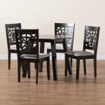 Baxton Studio Aiden Modern 5-Piece Dining Set, Gray/Dark Brown