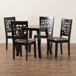 Baxton Studio Aiden Modern 5-Piece Dining Set, Beige/Dark Brown