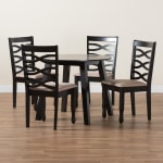 Baxton Studio Ruby Modern 5-Piece Dining Set, Beige/Dark Brown