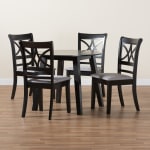 Baxton Studio Brooke Modern 5-Piece Dining Set, Gray/Dark Brown