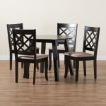 Baxton Studio Lexi Modern 5-Piece Dining Set, Beige/Dark Brown