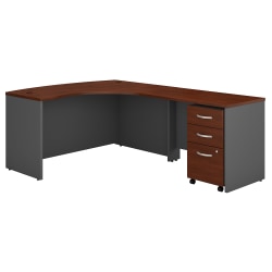 Bush Business Furniture 59inW Left-Handed L-Shaped Corner Desk With Mobile File Cabinet, Hansen Cherry/Graphite Gray, Standard Delivery