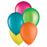 Amscan Summer Latex Balloons, Multicolor, 15 Balloons Per Pack, Case Of 6 Packs