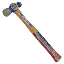 Commercial Ball Pein Hammer, Hickory Handle, 12 in, Forged Steel 12 oz Head