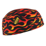 Ergodyne Chill-Its 6630 Terry Cloth Skull Caps, Flames, Pack Of 6 Caps