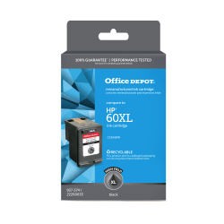 Office Depot Brand Remanufactured High-Yield Black Ink Cartridge Replacement For HP 60XL, OD60XLK