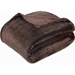 Sedona House Premium Microfiber Velvet Plush Flannel Throw Blanket, 90in x 90in Full/Queen, Coffee