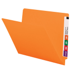 Smead Color End-Tab Folders, Straight Cut, Letter Size, Orange, Box Of 100