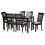 Baxton Studio Minette Dining Set, 29-3/16inH x 59-1/16inW x 35-7/16inD, Sand/Dark Brown