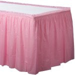 Amscan Plastic Table Skirts, New Pink, 21' x 29in, Pack Of 2 Skirts