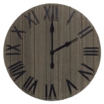 Elegant Designs Handsome Rustic Farmhouse Wood Wall Clock, 21in, Rustic Gray