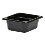 Cambro Camwear GN 1/6 Size 2in Food Pans, 2inH x 6-3/8inW x 7inD, Black, Set Of 6 Pans