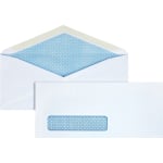 Business Source No. 10 Tinted Diagonal Seam Window Envelopes - Security - #10 - 9 1/2in Width x 4 1/8in Length - 24 lb - Gummed - Wove - 500 / Box - White