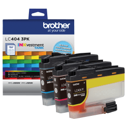 Brother LC4043PKS INKvestment Tank Cyan, Magenta, Yellow Ink Tanks, Pack Of 3