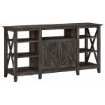 Bush Furniture Key West Tall TV Stand For 65in TV, Dark Gray Hickory, Standard Delivery