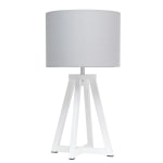 Simple Designs Interlocked Triangular Table Lamp, 19-1/8inH, Gray Shade/White Base