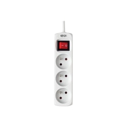 Tripp Lite 3-Outlet Power Strip - French Type E Outlets, 220-250V AC, 16A, 1.5 m Cord, Type E Plug, White - Power strip - 13 A - AC 230 V - input: Type E - output connectors: 3 (Type E) - 5 ft cord - France - white