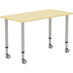 Lorell Attune Height-adjustable Multipurpose Rectangular Table - For - Table TopRectangle Top - Adjustable Height - 26.62in to 33.62in Adjustment x 48in Table Top Width x 23.62in Table Top Depth - 33.62in Height - Assembly Required - Laminated, Maple