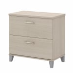 Bush Furniture Somerset 29-3/4inW x 16-3/4inD Lateral 2-Drawer File Cabinet, Sand Oak, Standard Delivery