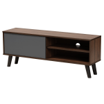 Baxton Studio Modern And Contemporary 2-Tone TV Stand, 18-1/16inH x 47-1/4inW x 11-13/16inD, Gray/Walnut Brown