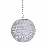 LumiSource Crystal Globe Contemporary Pendant Ceiling Lamp, 16inW, Chrome