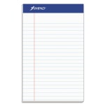 Ampad 100% Recycled Writing Pad, 5in x 8in, Narrow Ruled, 50 Sheets, White, Pack Of 12