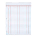 TOPS Data Pad, 9 Column & Summary, 3-Hole Punched, 25 Sheets, White